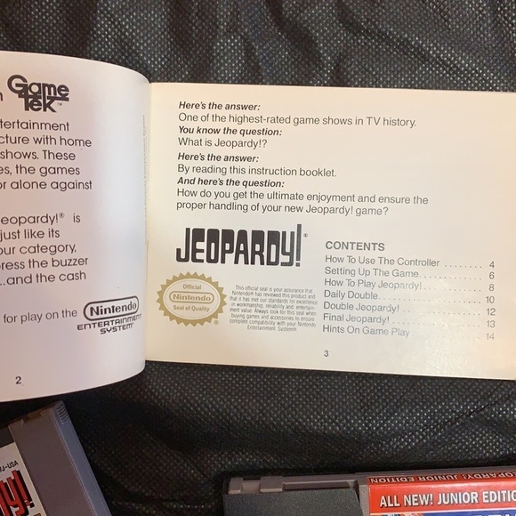 Vintage 1980 Nintendo Original Jeopardy Bundle 2 cassette games & manuals - Picture 8 of 13